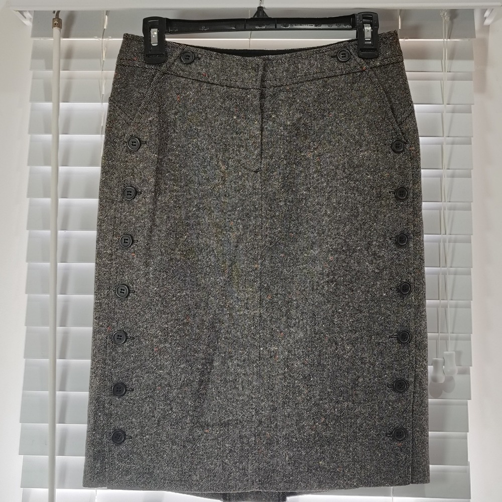 VTG Dark Academia Tweed Wool Blend Mini Skirt Womens SZ 2 Y2K Old Money Twee